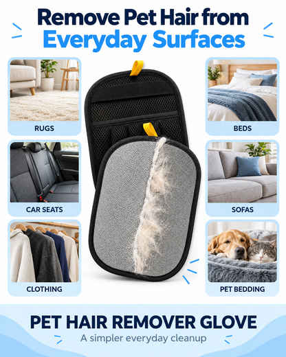 Pet Hair Remover Glove – Reusable Fur Cleaning Glove for Sofa, Bed & Car (Pack of 2)